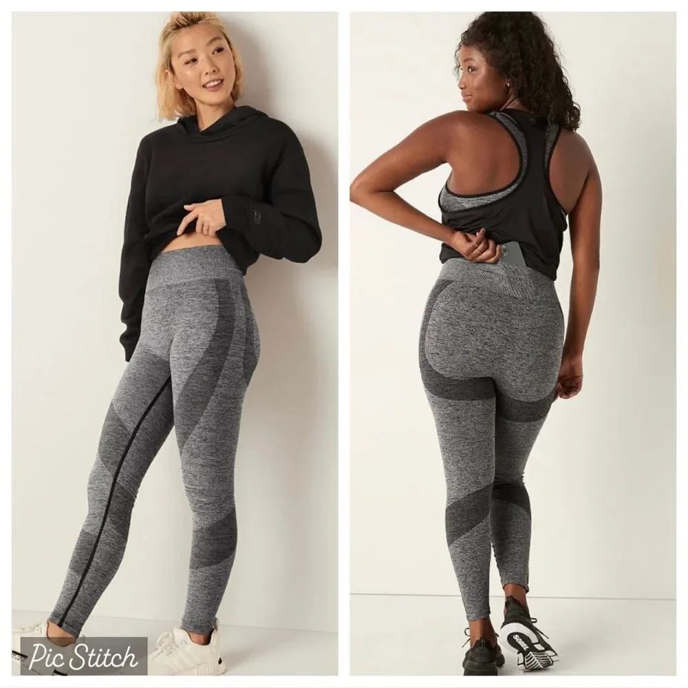 Victoria Secret PINK Seamless High Waist Workout Tight Full Length Black M